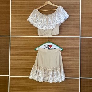 Miguelina Crop top and skirt.